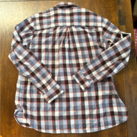 REI Co Op Blue Plaid Flannel LS Shirt Womens Large Cotton Outdoor Nature Hiking - Picture 4 of 12